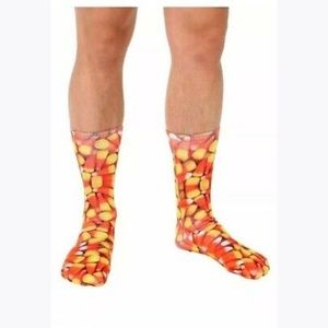 New LIVING ROYAL Candy Corn Socks Halloween